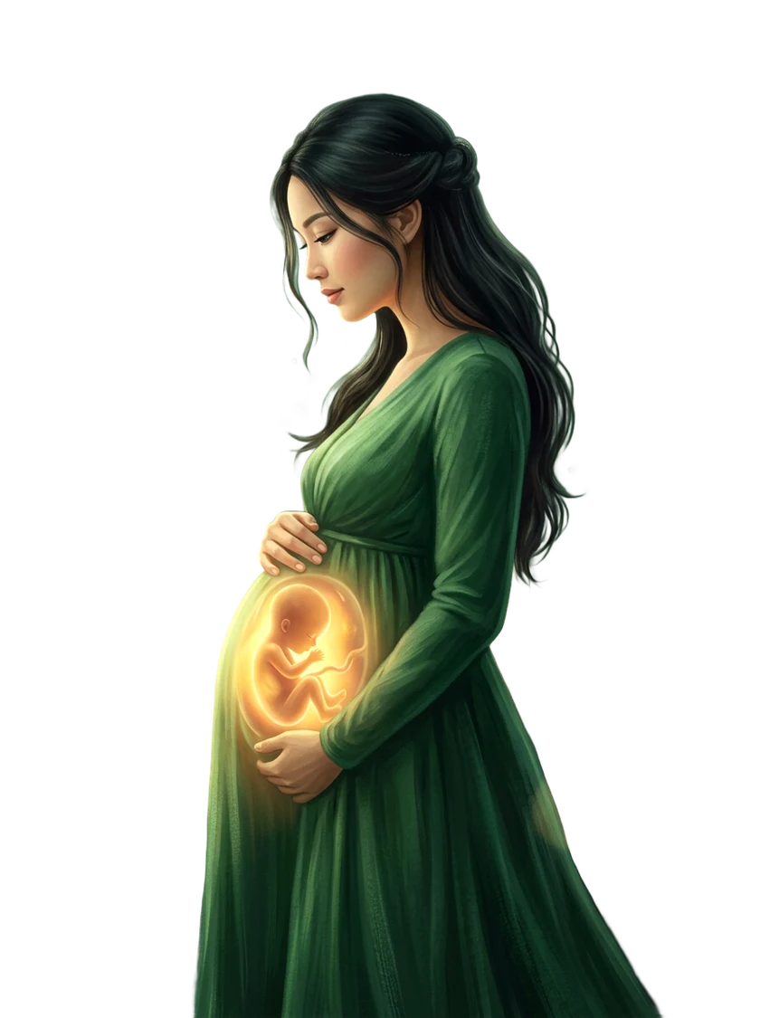 Mẹ bầu và thai nhi phát sáng